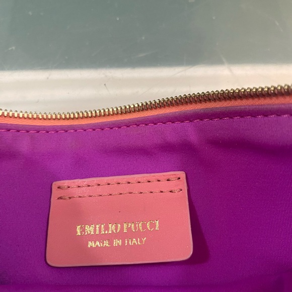 Emilio Pucci patent leather clutch bag multi color with gold hardware . - Picture 3 of 5